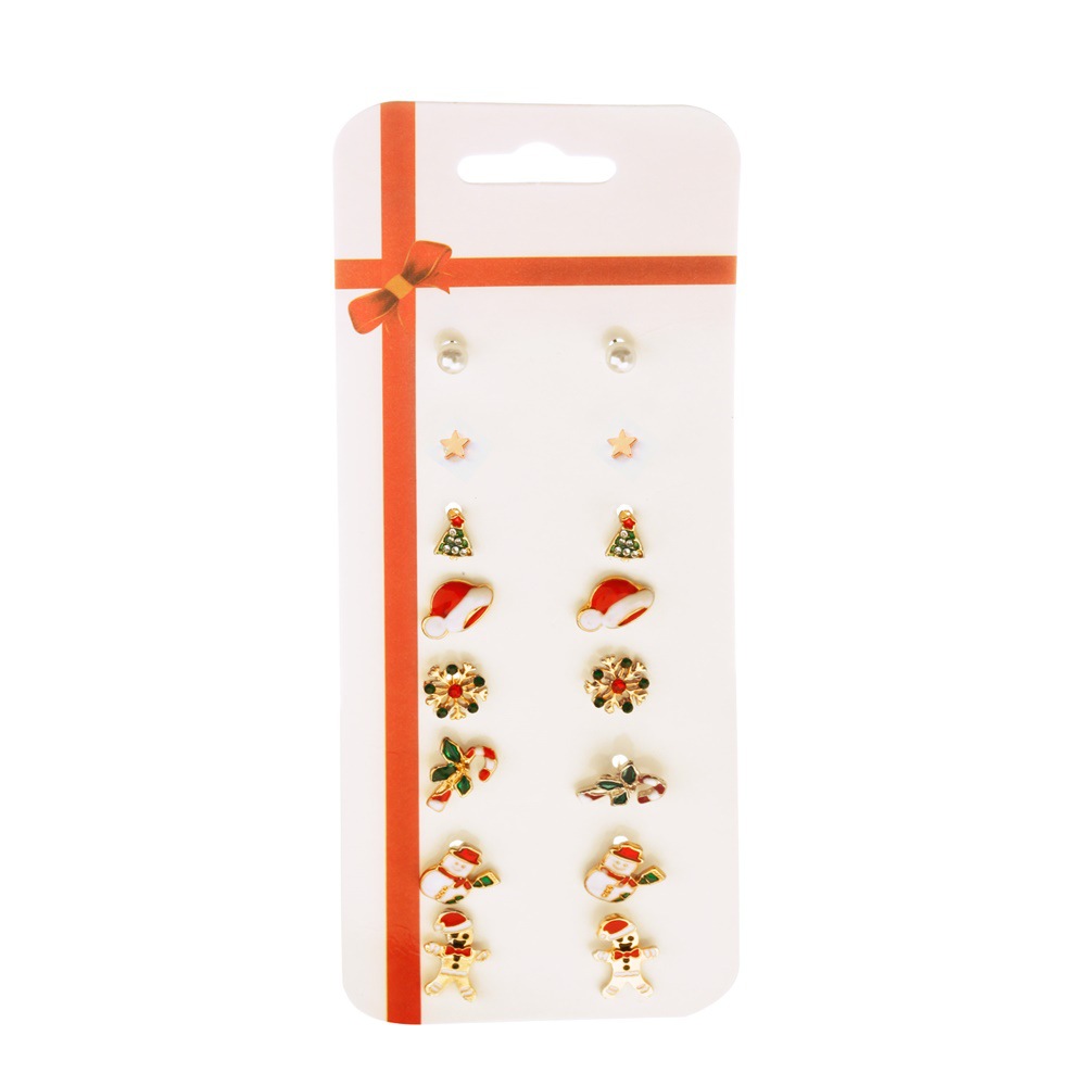 New Christmas earring set, Santa Claus reindeer stud gift, autumn and winter earrings, women's European and American cross-border accessories Item Picture