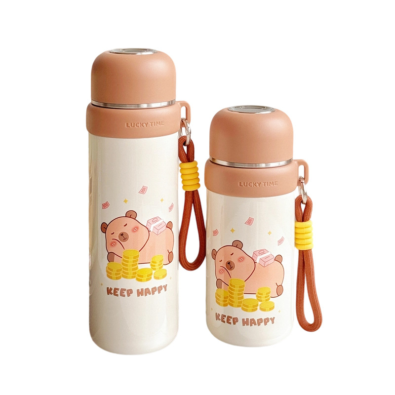 Kapibala children's insulated cup, cartoon portable stainless steel water cup for going out, special drinking cup for students to go to school Item Picture