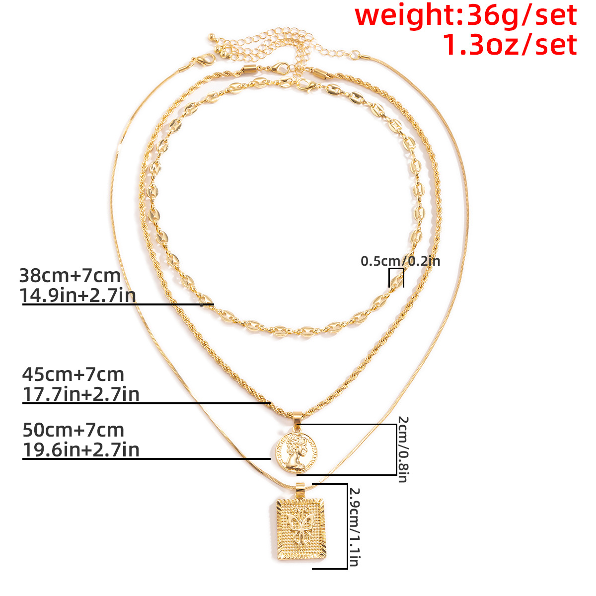 A long geometric figure necklace with ethnic style, a hip-hop trend for women, a twisted chain necklace, and cross-border snow soft accessories from Europe and America Item Picture