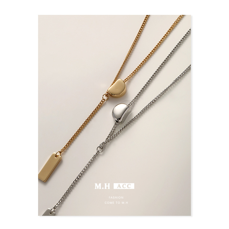 ins Hip-hop necklace, double-layered necklace, niche design sense, Fangpai pendant for women, new summer 2024 European and American accessories details Picture