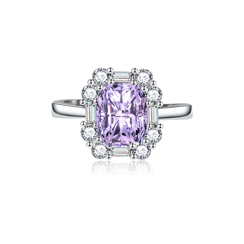 ins Cold and romantic, gentle purple diamond zircon open ring for women, a unique, sweet and cool, individual and exquisite ring Item Picture