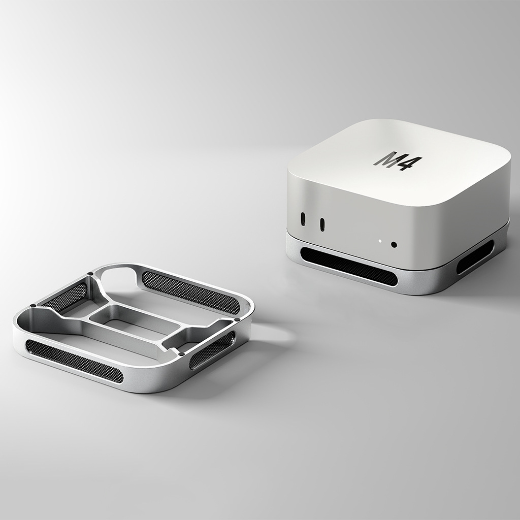 Dust-proof and heat-dissipating stand for mac mini M4/M4 Pro base, desktop support bracket for Apple mini PC details Picture