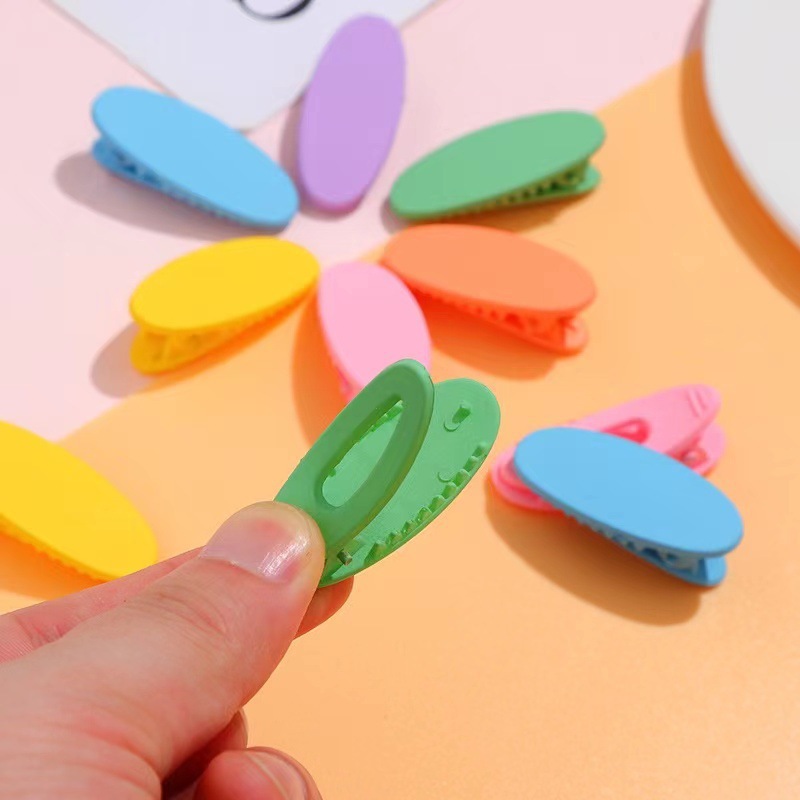 Korean version of ins children's hair clips, DIY oval duckbill clips, broken bangs clips, macaron hair clips full figure