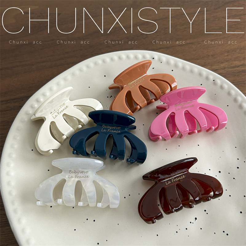 French romance. English hairpin for women, shark hairpin at the back of the head, simple semi-tied hairpin, hair clip headwear Application Scenario