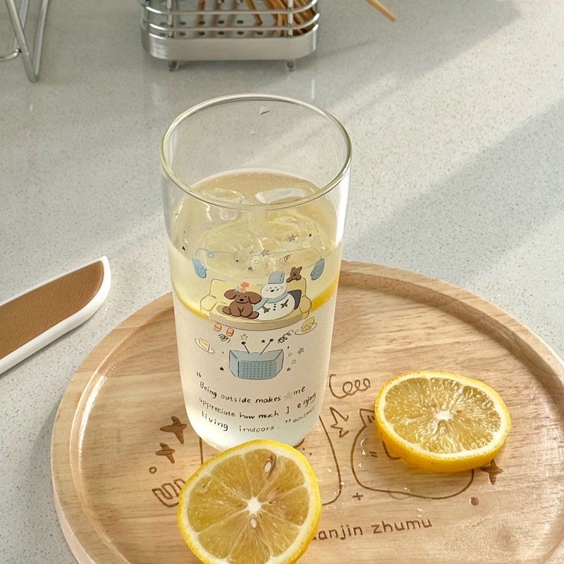 Self-made snowman glass cup, high borosilicate glass Ins-style juice cup, girl's favorite cup, sofa snowman cup Specification drawing