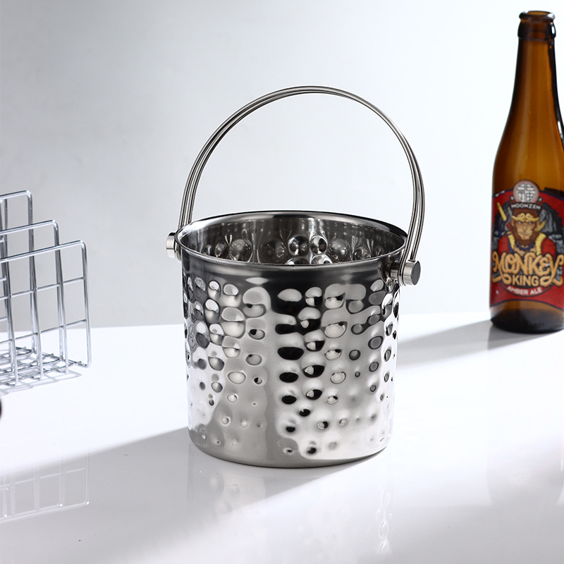 Hammered ice granule bucket, champagne beer water ice bucket, red wine ice bucket, KTV ice bucket, bar ice bucket, stainless steel champagne bucket Specification drawing