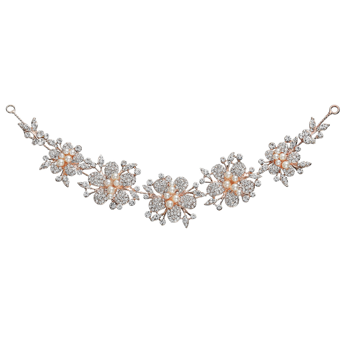 Rose blonde hair bands with floral designs are popular in Europe and America. They are versatile bridal hair bands and high-end accessories. Wholesale of headwear Item Picture