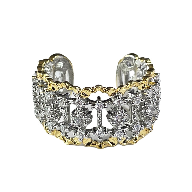 Retro court-style hollowed-out lace opening ring for women, a cold and fashionable, niche and individualistic index finger ring Item Picture