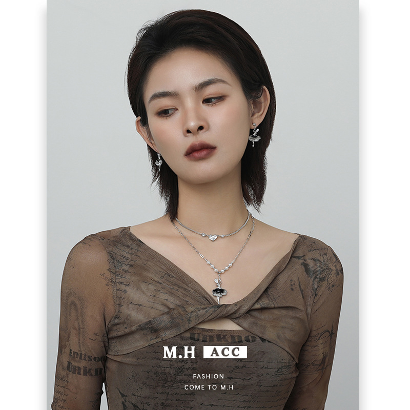 ins Ballet Girl Exquisite Earrings 925 Silver Needle High-end earstud wholesale Original fashionable and trendy earrings for women details Picture
