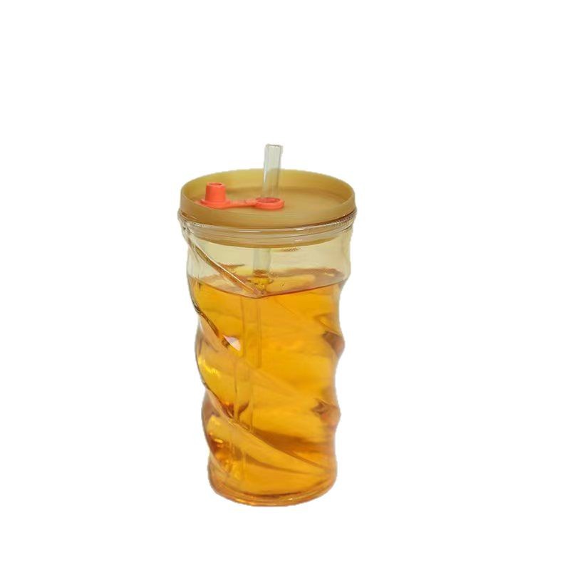 High borosilicate glass caterpillar cup, milk tea coffee cup, cute spiral corrugated glass cup, ring cup, simple water cup Item Picture