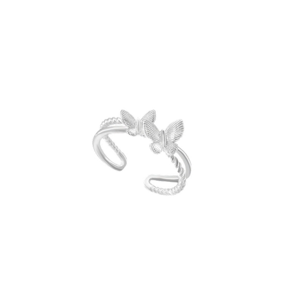Korean Instags-style butterfly ring, a niche design for women, is a versatile and high-end, light and luxurious open-top ring Item Picture
