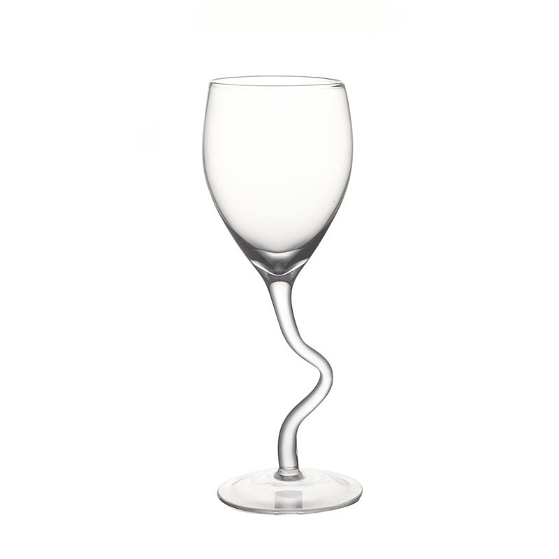 Wholesale of creative S-footed red wine glasses, commercial crystal glass cups, household light luxury high-end high-footed glasses, and sparkling wine glasses Item Picture