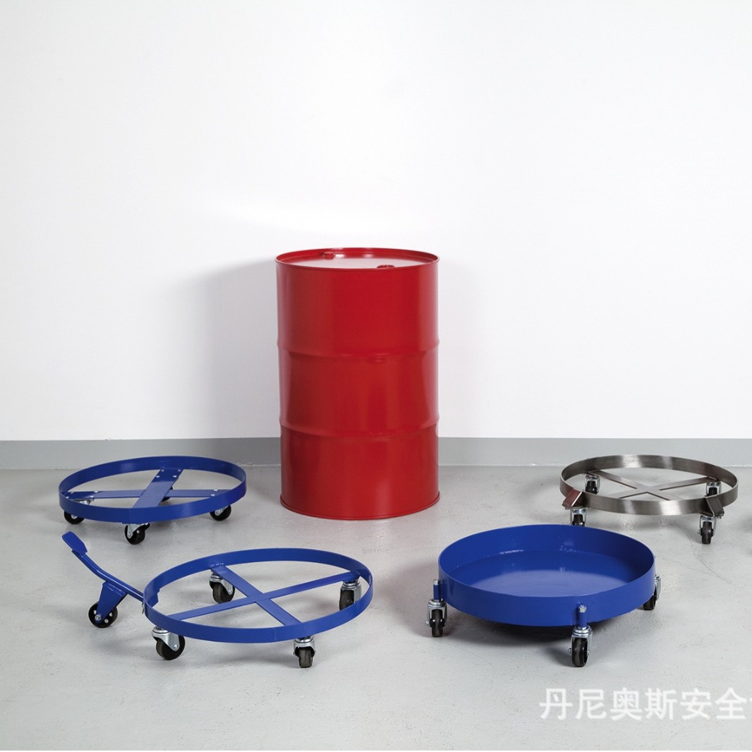 DENIOS round drum translation trolley handling base universal wheels anti-seepage leakage pallet oil drum base factory direct sales Item Picture