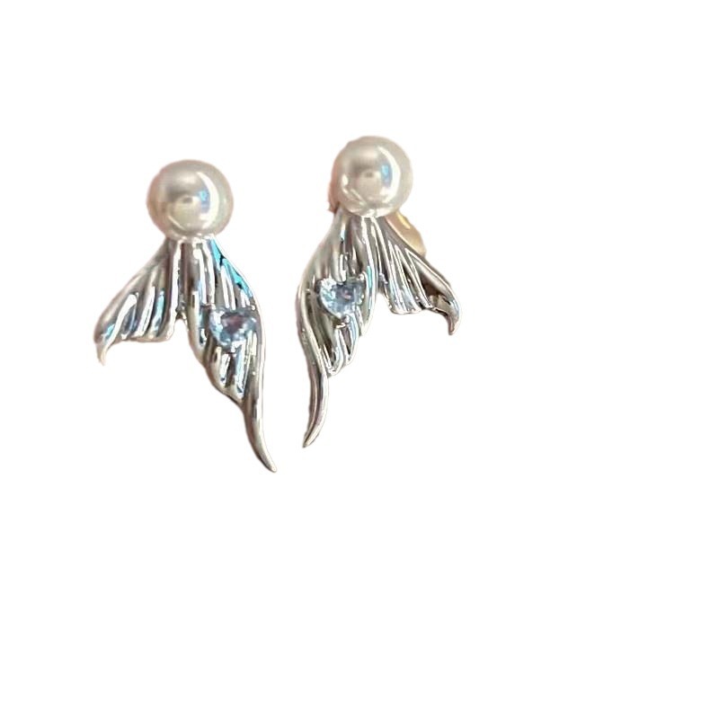 925 niche and exquisite pearl earrings, versatile and elegant flower butterfly stud earrings, light luxury, grand and high-end earrings Item Picture