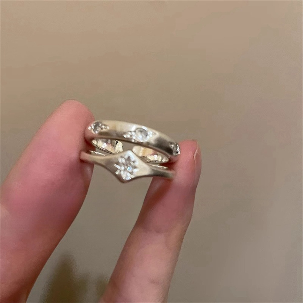 Octagonal plain ring open ring for women, a light luxury and high-end, niche design index finger ring, exquisite, individual and fashionable ring details Picture