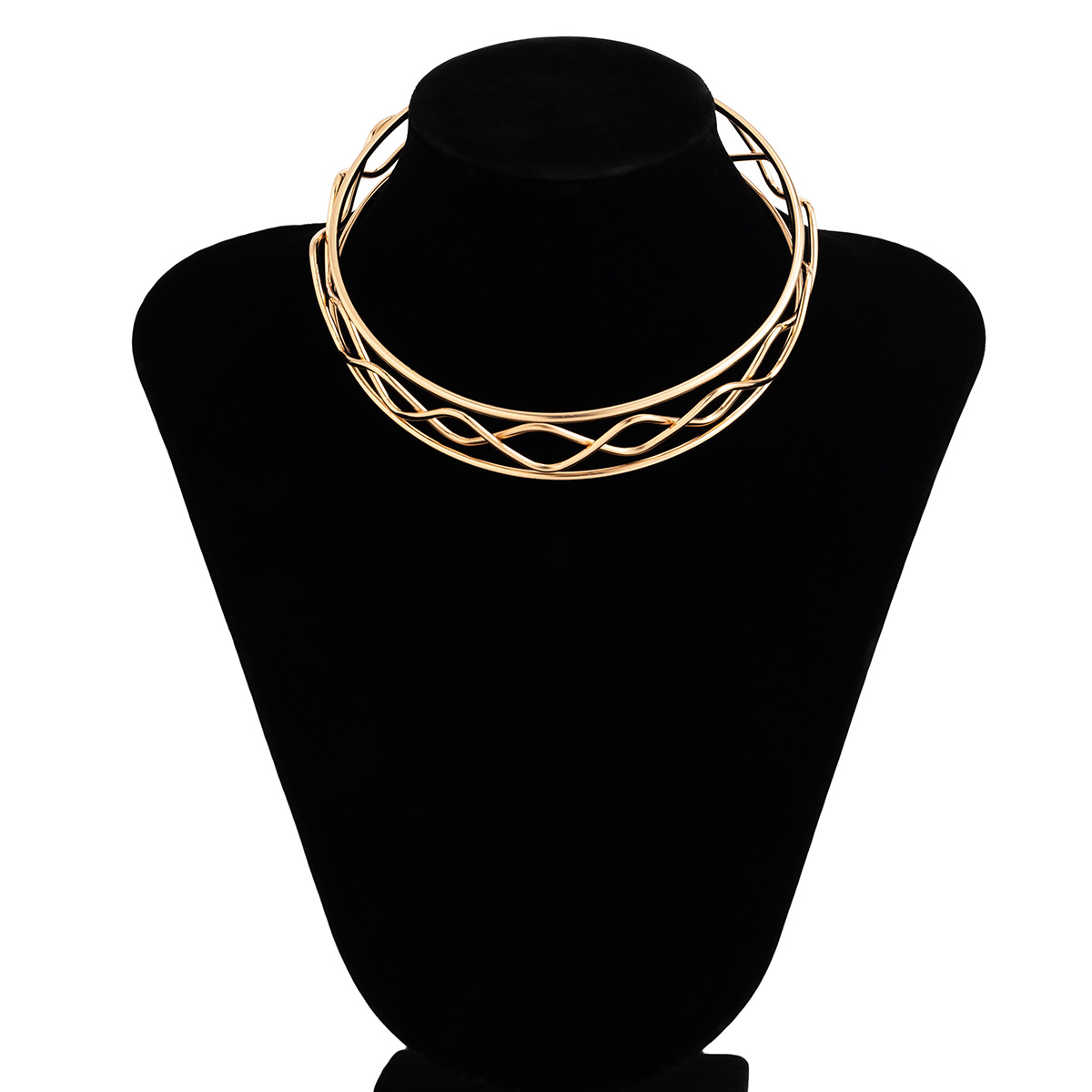 European and American cross-border jewelry, niche design sense geometric chain necklace, sweet and cool female style, unique choker necklace Item Picture
