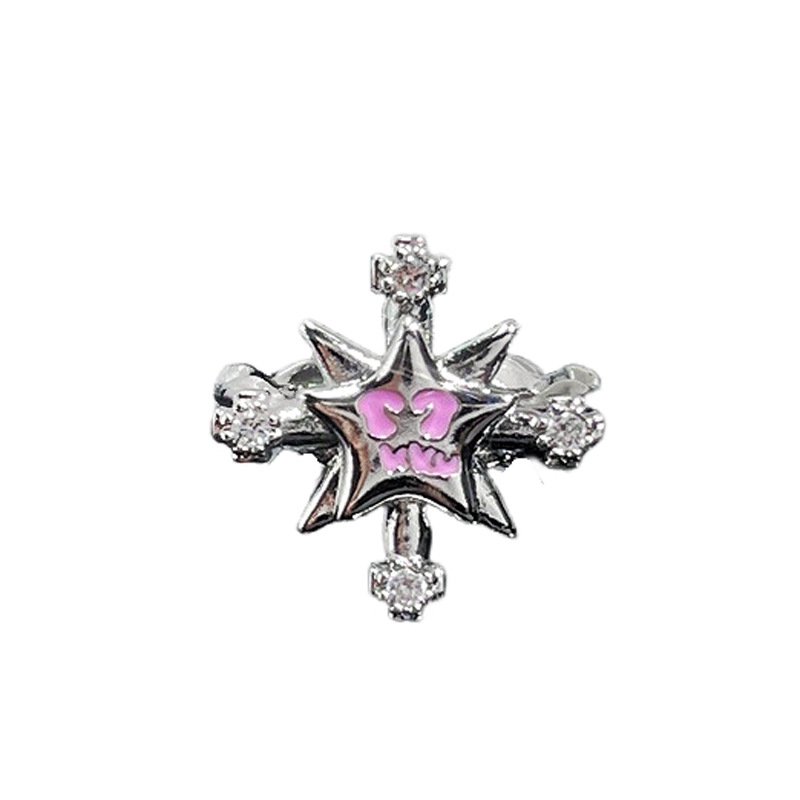 A retro cross punk, dark and unique open-mouth ring for women's fashion, a niche Instagram cold style index ring Item Picture