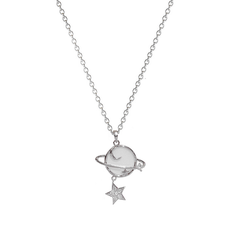 Sweet and fashionable Korean-style necklace 2023 new Star Universe light luxury niche collarbone chain, ins style for your girlfriend Item Picture