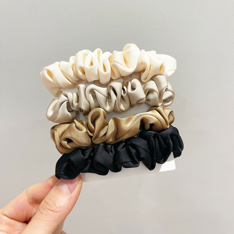 Korean silk satin large intestine hair band wholesale, simple and high-end style, elastic hair band, fine leather band hair accessory details Picture