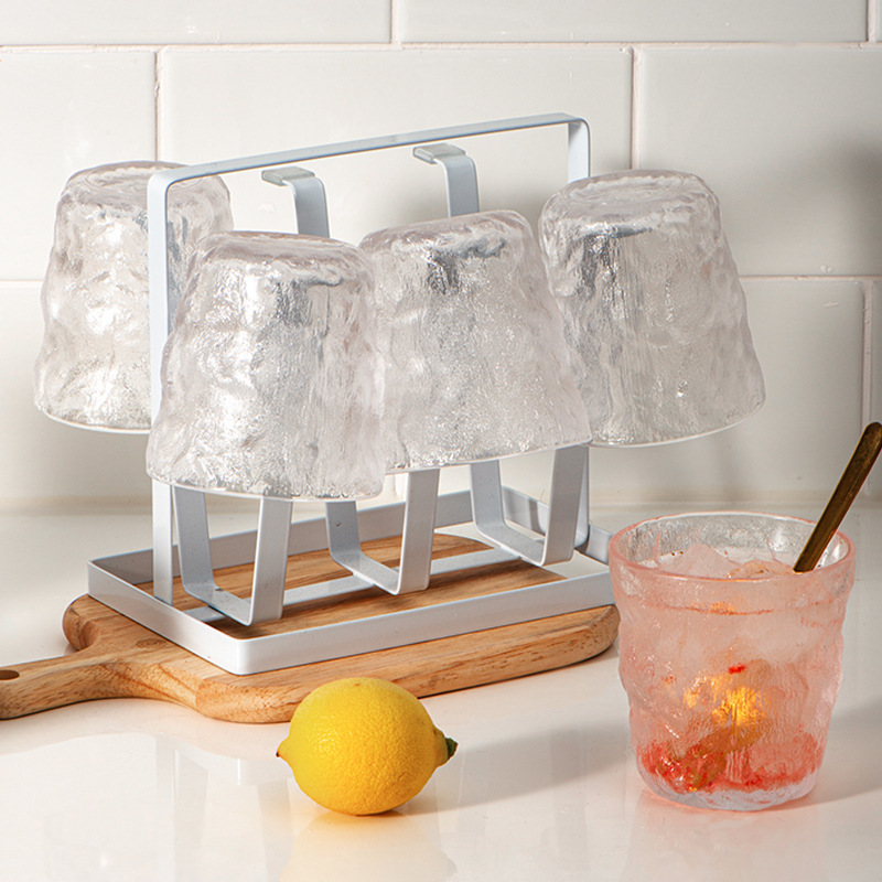New glacier waterfall pattern glacier cup glass cup wholesale, popular creative thickened glass cup, high appearance level bark cup Application Scenario