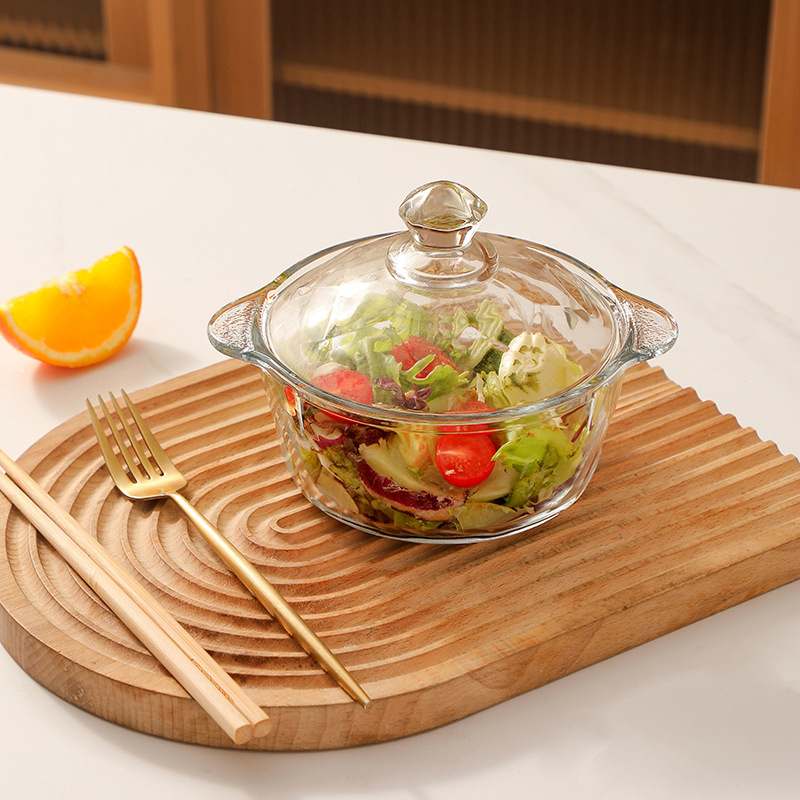 In-store gift set Event gift bowl and plate combination Home tea-colored glass bowl large capacity tableware set details Picture
