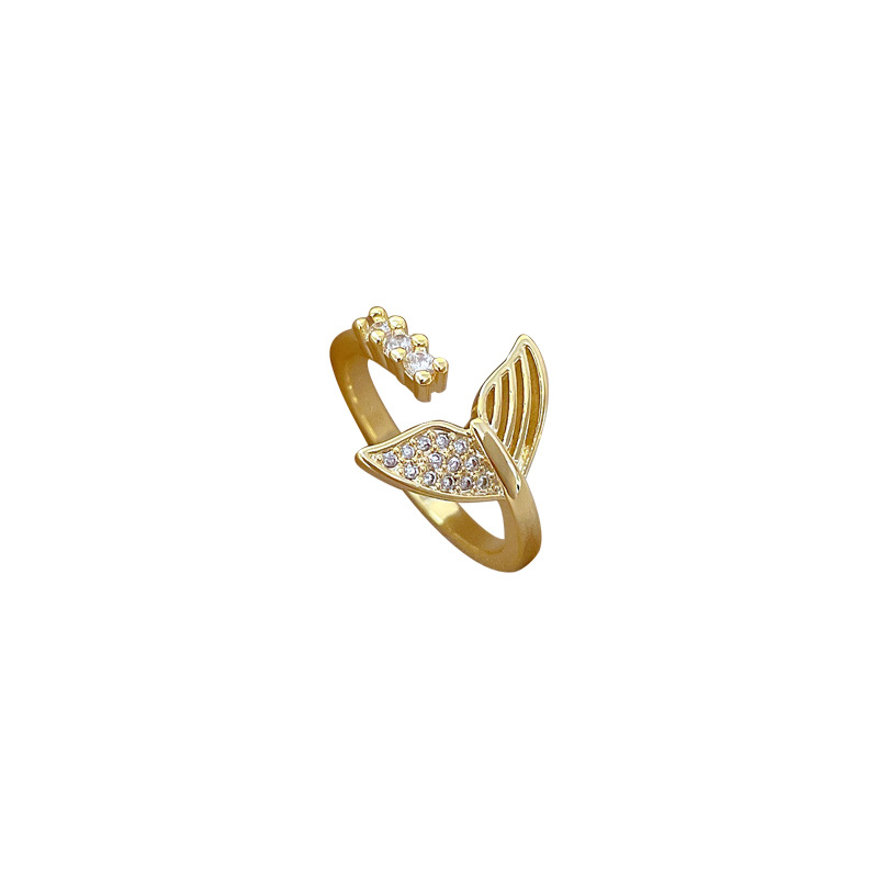 【 Real Gold 】 Fish-tail cut-out wedding ring, adjustable opening, simple jewelry, Japanese-style ring couple rings Item Picture