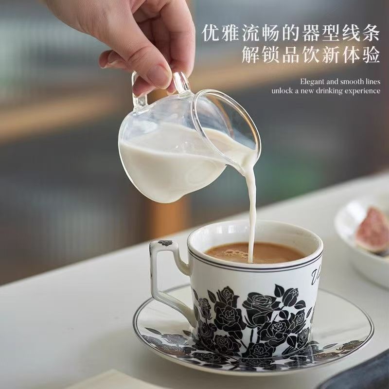 Mini glass milk cup, Western-style steak saucer, coffee cup, sauce, sauce, milk pot, large-capacity milk cup Specification drawing