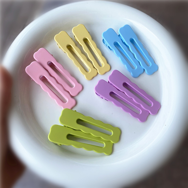 High-quality metal square seamless hair clips, wholesale wavy dopamine hair clips, bangs clips, side clips, diy hair clips details Picture