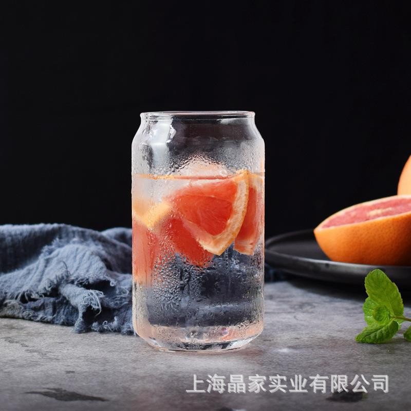 Creative high boron glass cups, cans, cola cups, home and commercial milk tea and juice cups are available for wholesale with LOGO printing full figure