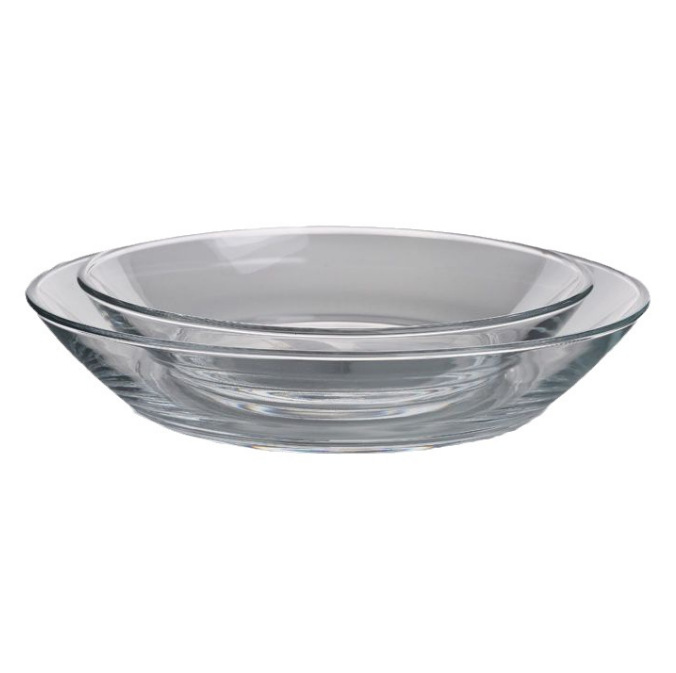 Tempered glass plates, heat-resistant microwave tableware, household vegetable plates, transparent glass baking trays, light and fresh Item Picture