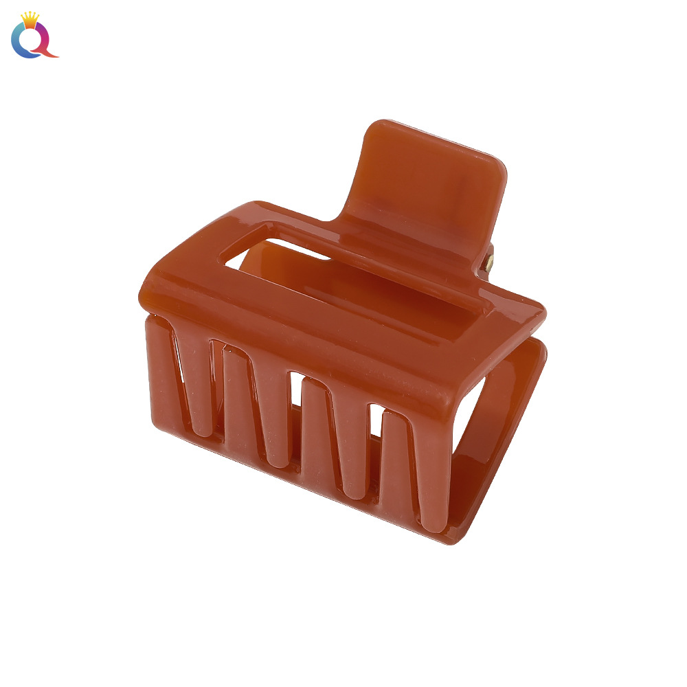 Wholesale of Qiyue Cross-border solid color headwear, small square clips, shark clips, ins high ponytail grab clips and hair accessories Item Picture