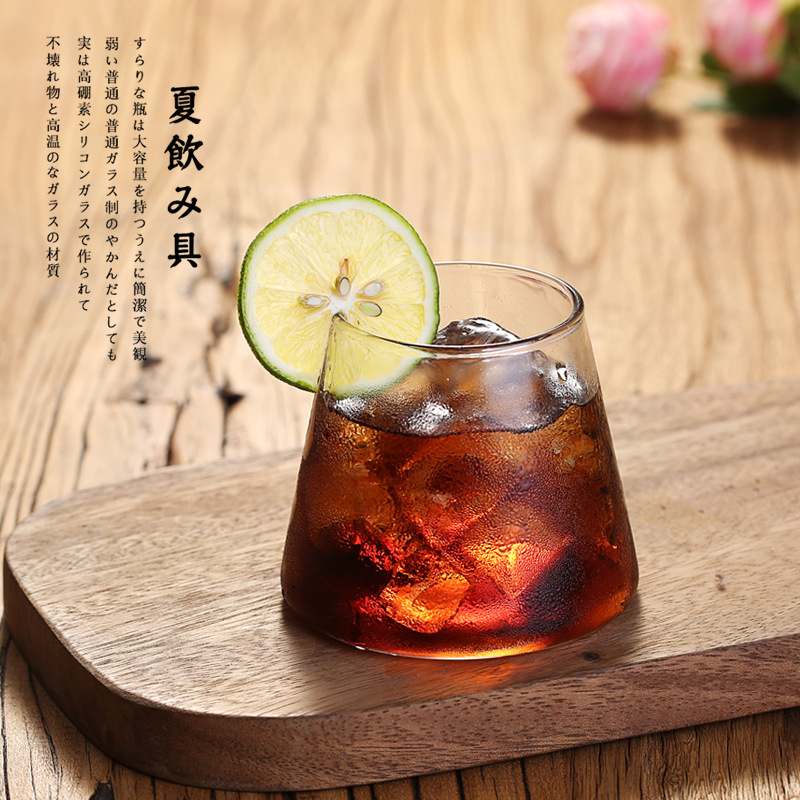 High borosilicate transparent glass household single-layer cups, Mount Fuji cups, aromatherapy cups, candle cups, kitchen breakfast cups, milk cups Specification drawing