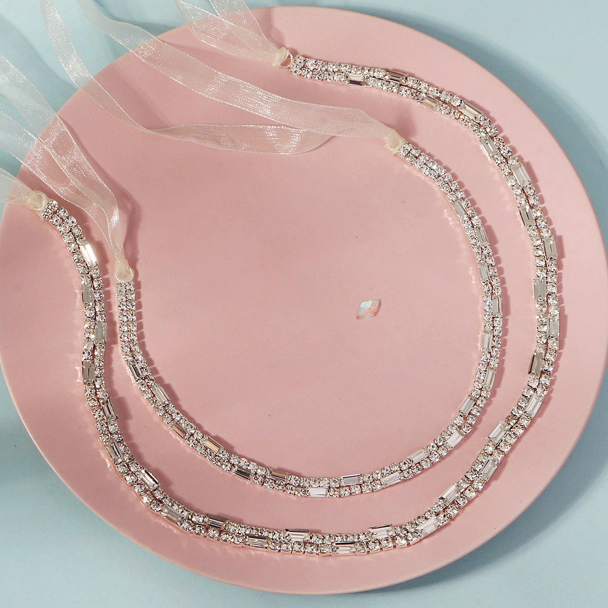 New European and American bridal accessory set, rhinestone headband, waist chain, high-end luxury, wedding birthday, waist and headwear for women full figure