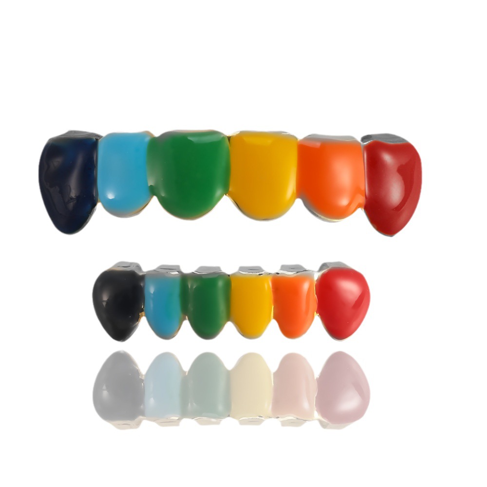 The manufacturer supplies fashionable, simple, colorful oil-drip hip-hop teeth, HIPHOP trendsetters, and Halloween props for nightclubs Item Picture