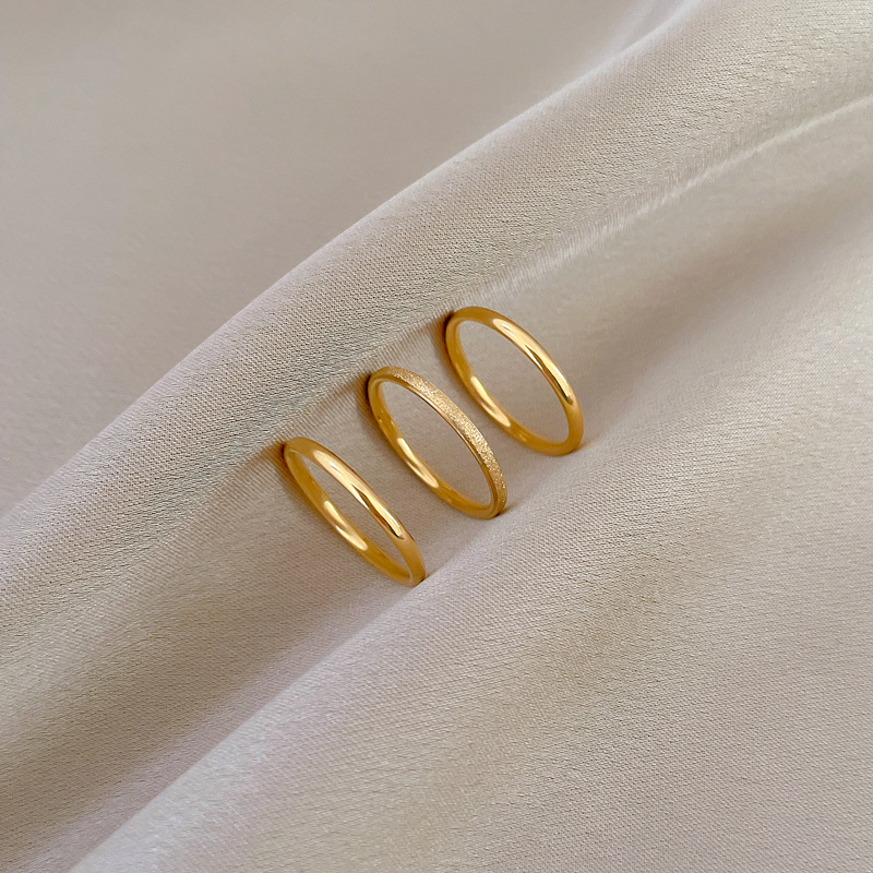 【 All-Titanium Steel 】 Plain ring three-in-one minimalist geometric titanium steel dance ring for men and women, ins personalized index finger Specification drawing