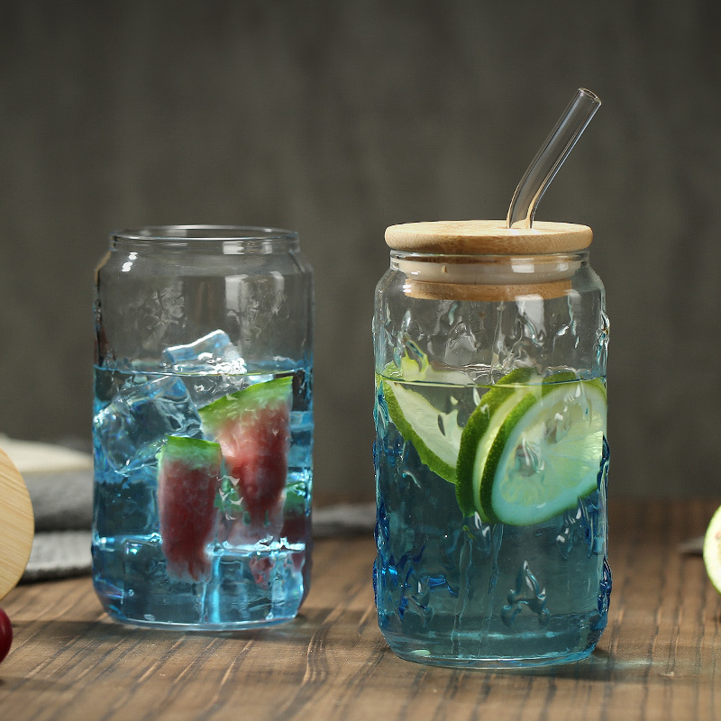 Glass straw cup, adult glass cup, cola cup, household water cup with straw, female student beverage cup, glass cup Specification drawing