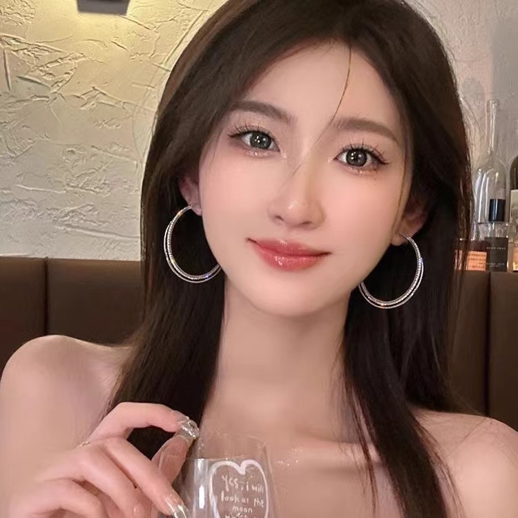 Never forget what you see! The new earrings for women in 2025 featuring exaggerated large circles from Europe and America are unique and niche in Instagram design details Picture