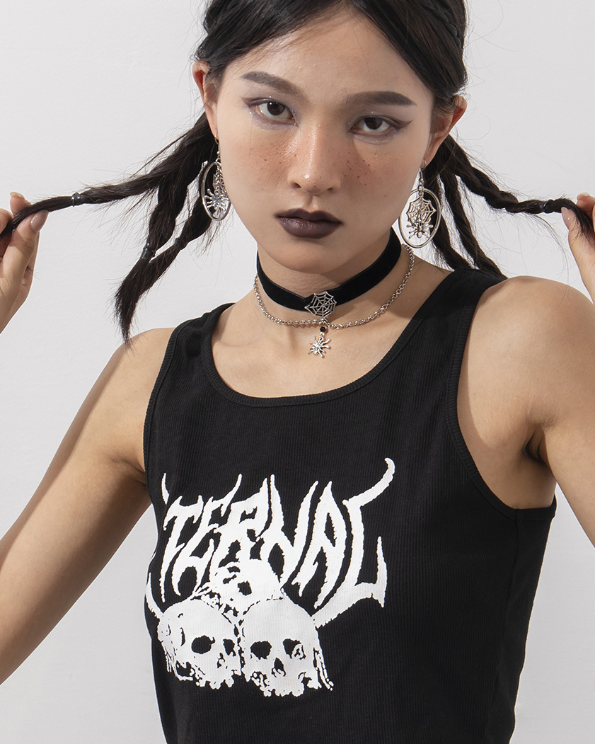 European and American cross-border accessories, niche spider web pendants, collarbone chains, necklaces, punk hip-hop, sweet and cool star moon choker Specification drawing
