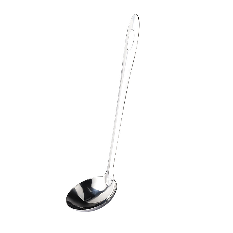 Stainless steel spoons, hot pot spoons with hooks, long-handled soup spoons, small strainers for restaurants and hotels, household small size sets, commercial use Item Picture