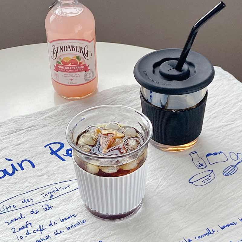 ins popular coffee shop American cold brew iced latte coffee cups, beverage juice cups, cold drink cups, simple glass cups Specification drawing