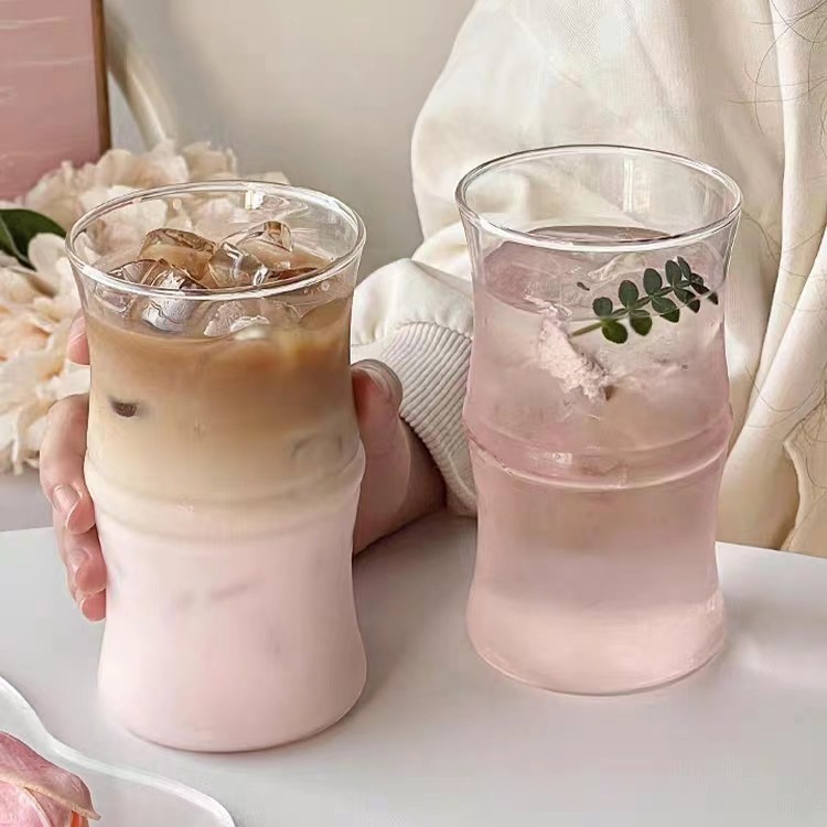 Household high borosilicate transparent glass, single-layer glass for women, milk, simple beverages, coffee, restaurant drinking cups details Picture