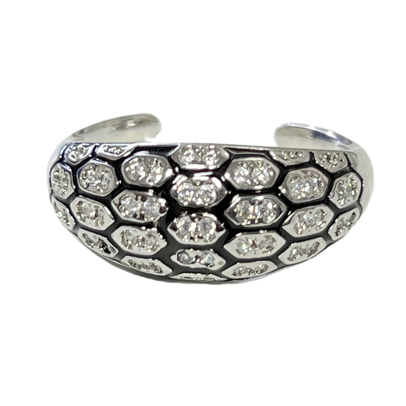 A new exquisite and light luxury leopard print drip glaze individual open ring, a punk check pattern for women, a high-end and fashionable index finger ring trend Item Picture
