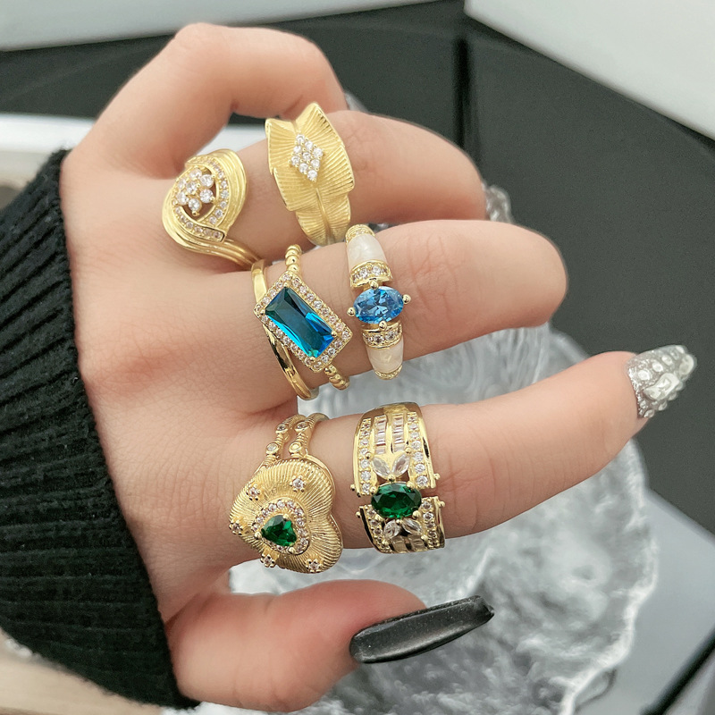The 2024 new retro and Chinese style brushed heart-shaped opening ring is exquisite, versatile and high-end for women. It's a trendy and cool index ring details Picture