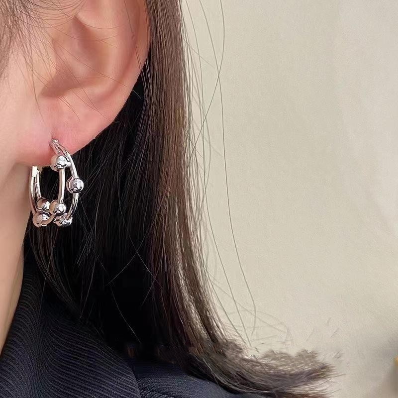 Exaggerated and individualistic trend small ear rings and stud earrings for women, new versatile, light luxury, niche and high-end design earrings from Japan and South Korea details Picture