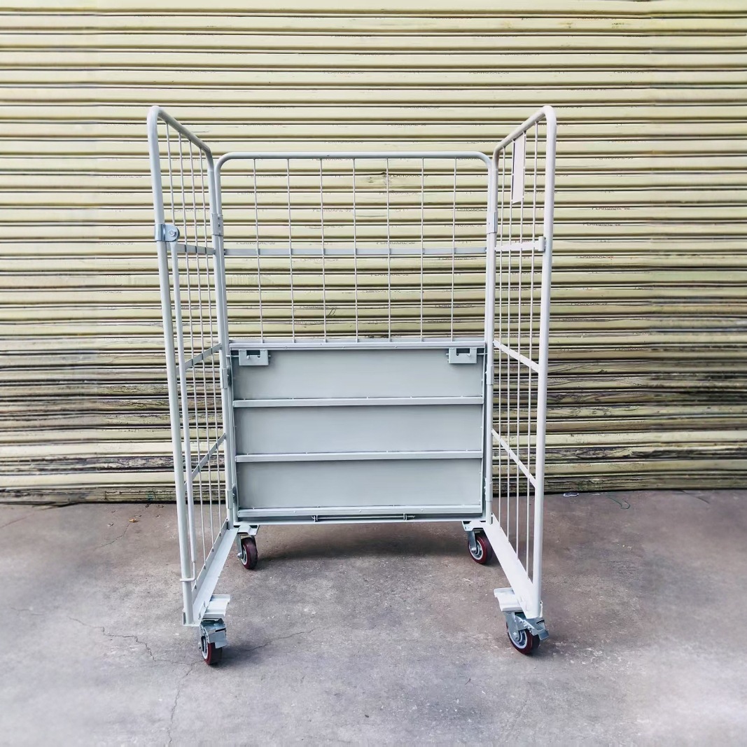 Brand-new best-selling warehouse handling, delivery, express sorting, mobile folding logistics trolley, supermarket warehouse cage trolley details Picture