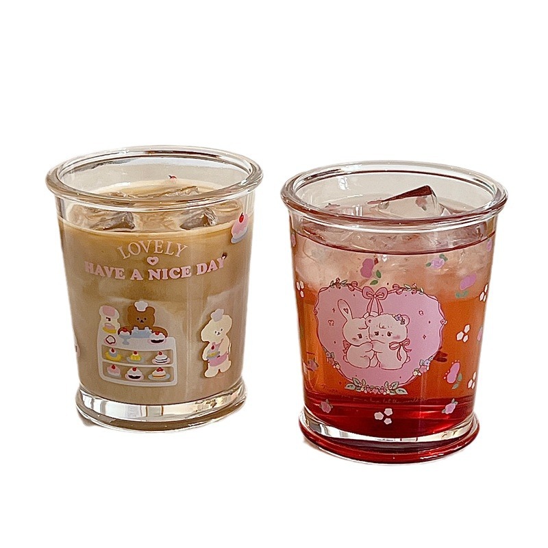 Bolimei Dessert House Glass cold brew coffee cup, rabbit water cup, Glass cup, juice cup, drinking cup Item Picture