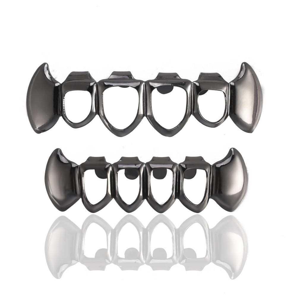 The manufacturer supplies four-hole pointed smooth HIPHOP Halloween denture props and masquerade party props full figure