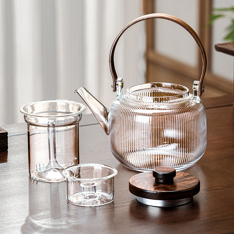 Large-capacity handle teapot, high borosilicate glass teapot, household, electric ceramic stove heating and boiling teapot, living room 1000ML Application Scenario