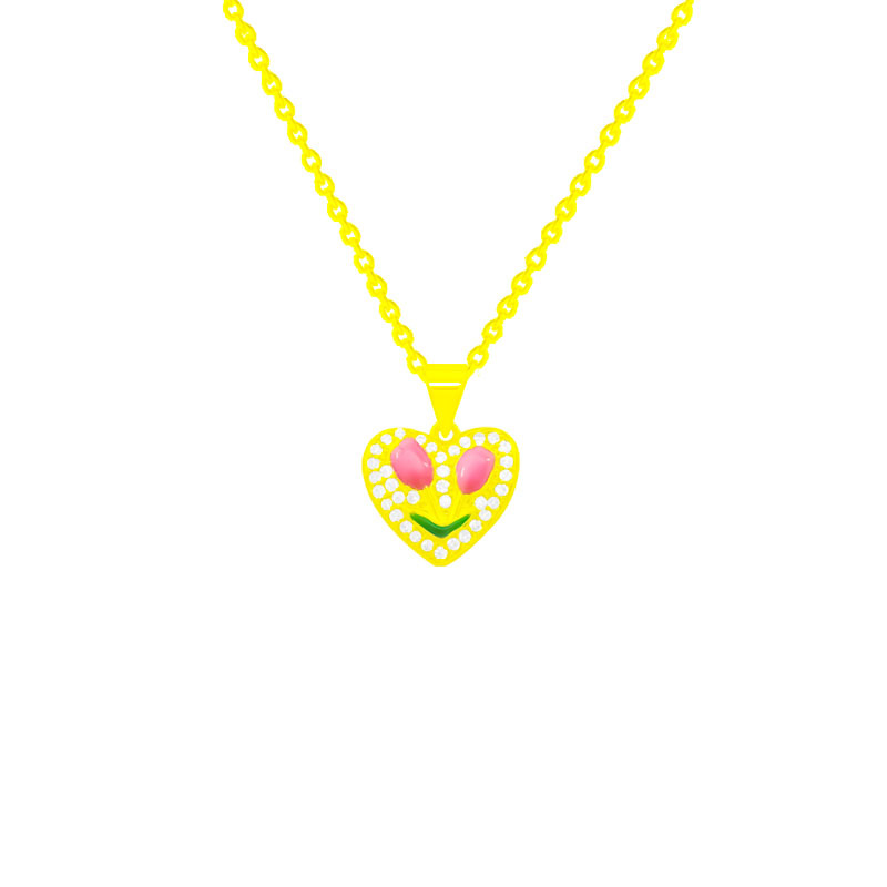 Rose heart necklace, non-fading titanium steel jewelry, Korean version simple heart necklace, little red heart bestseller collarbone chain Item Picture