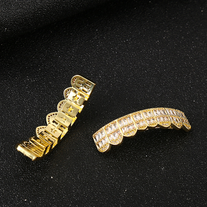 Popular cross-border Hiphop braces from Europe and America, irregularly inlaid zircon teeth, Hiphop dental ornaments Application Scenario